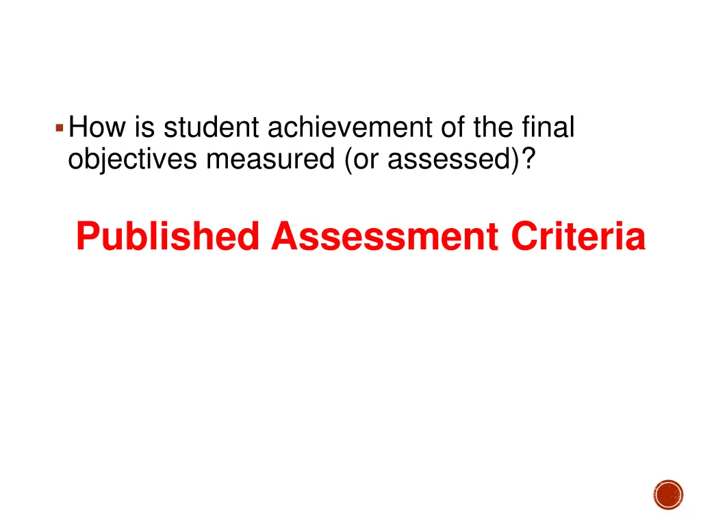 how is student achievement of the final