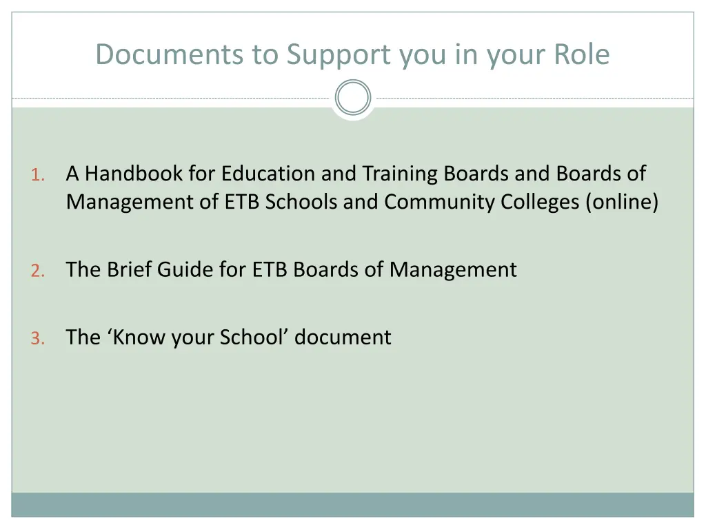 documents to support you in your role