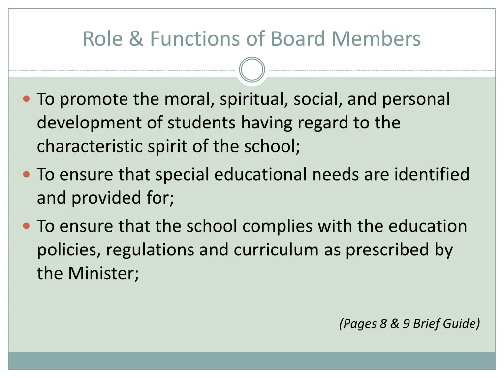 role functions of board members