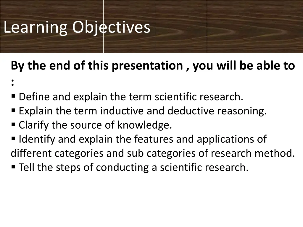 learning objectives