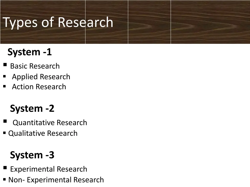 types of research