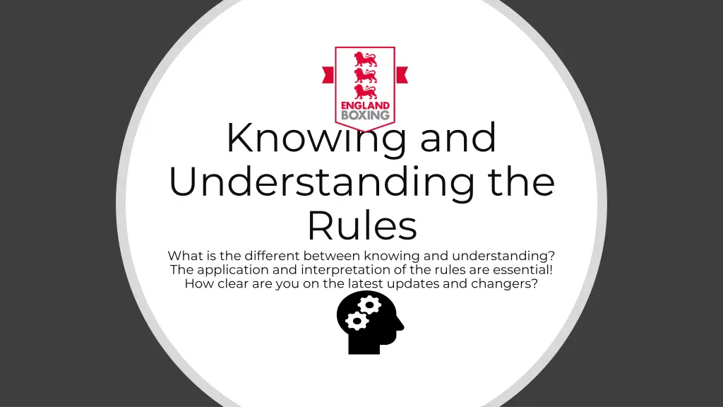 knowing and understanding the rules what