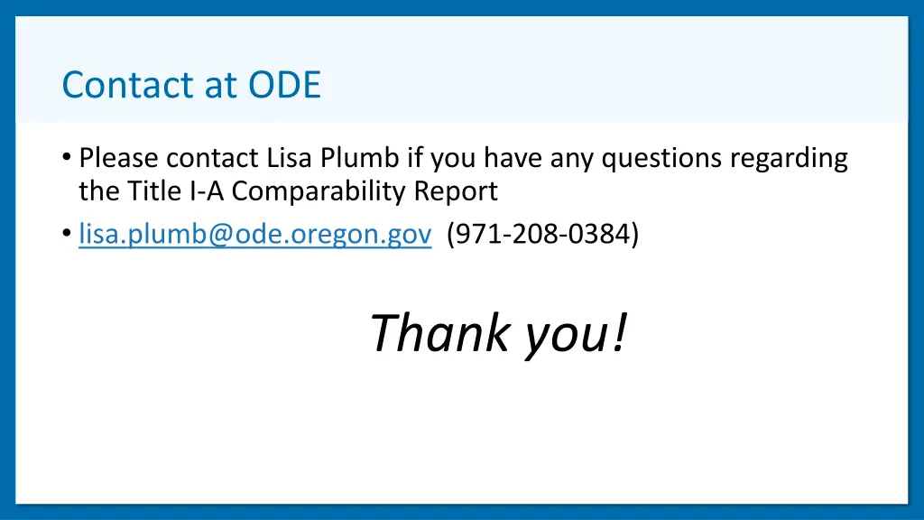 contact at ode