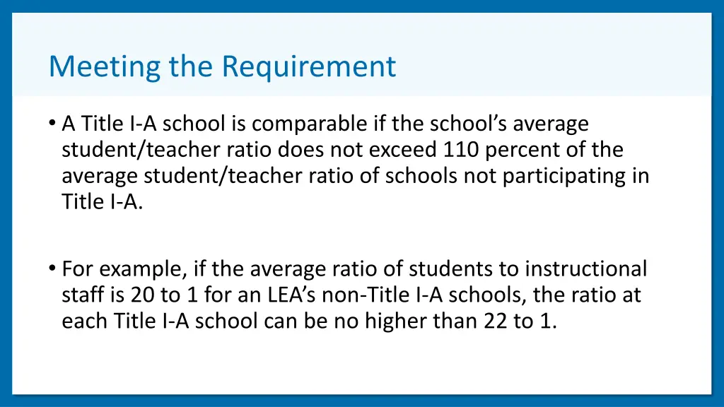 meeting the requirement 1