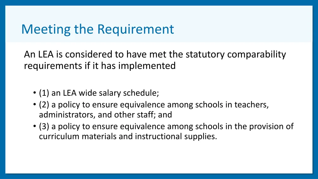 meeting the requirement