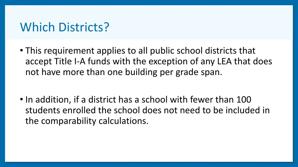 which districts