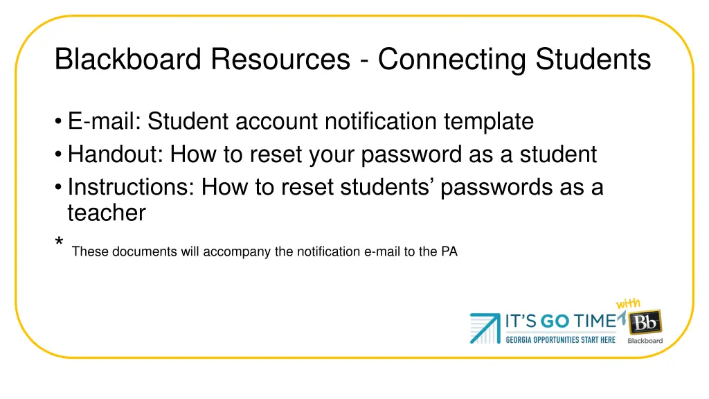 blackboard resources connecting students