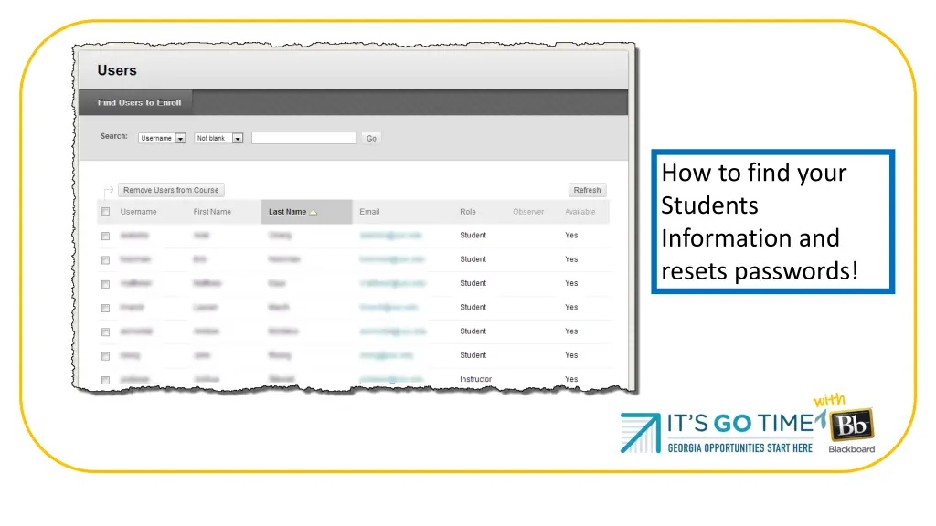 how to find your students information and resets