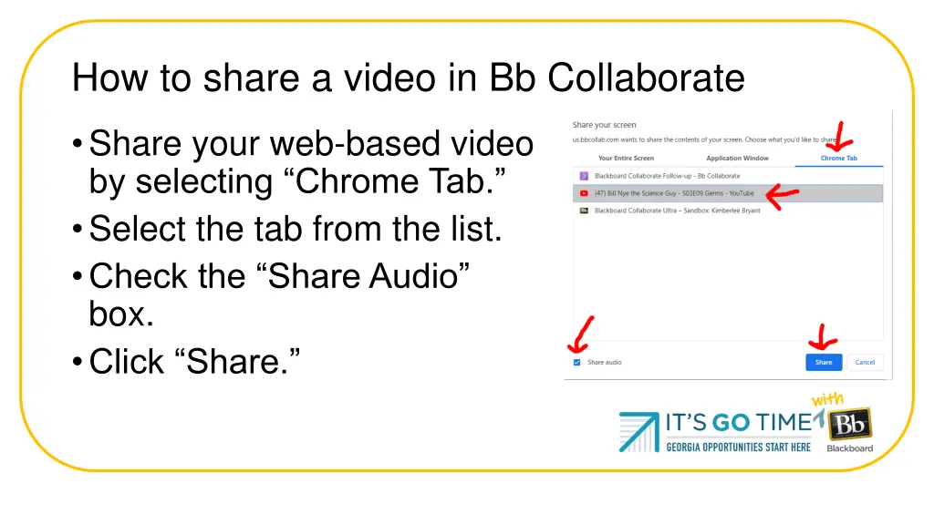 how to share a video in bb collaborate 1