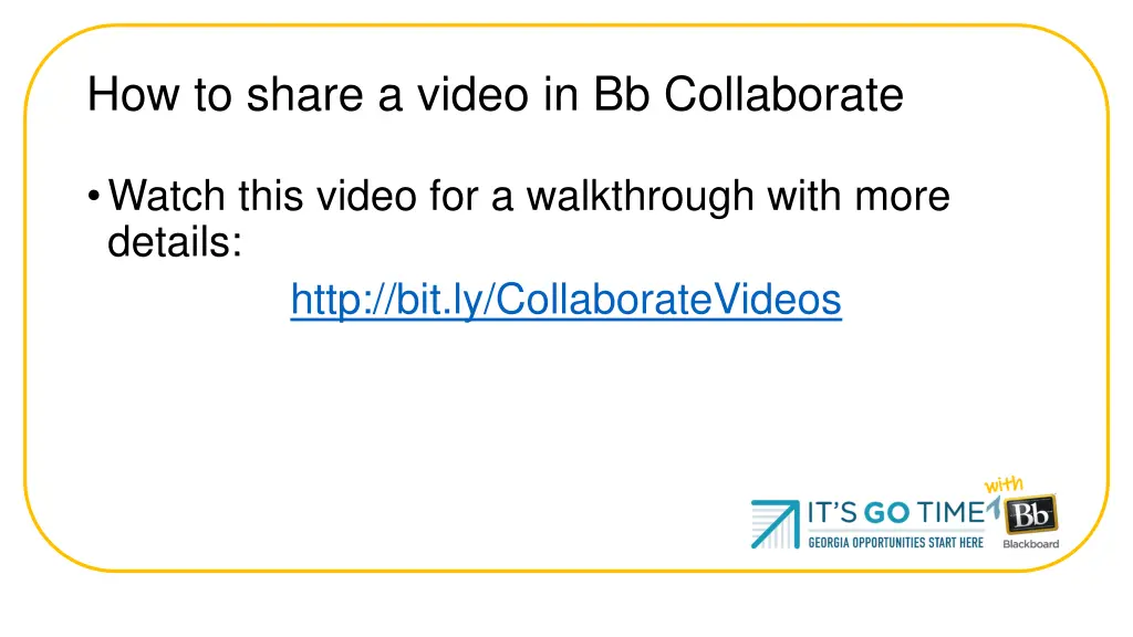 how to share a video in bb collaborate 3