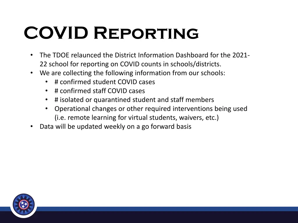 covid reporting