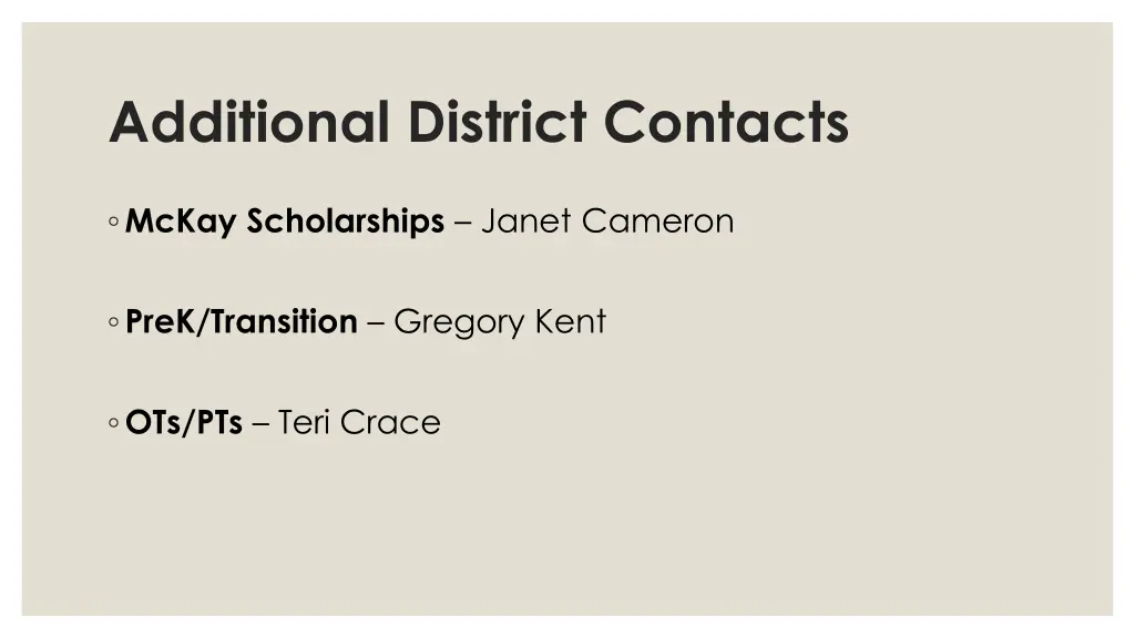 additional district contacts