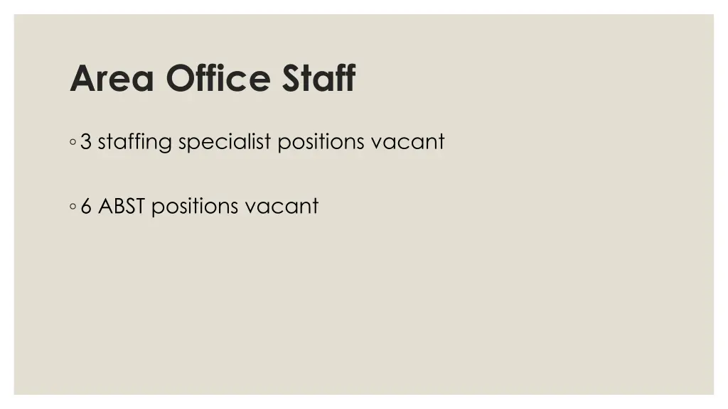area office staff