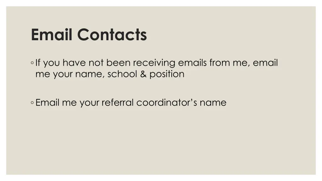 email contacts