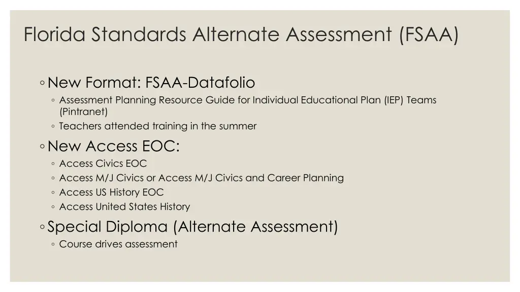 florida standards alternate assessment fsaa 1