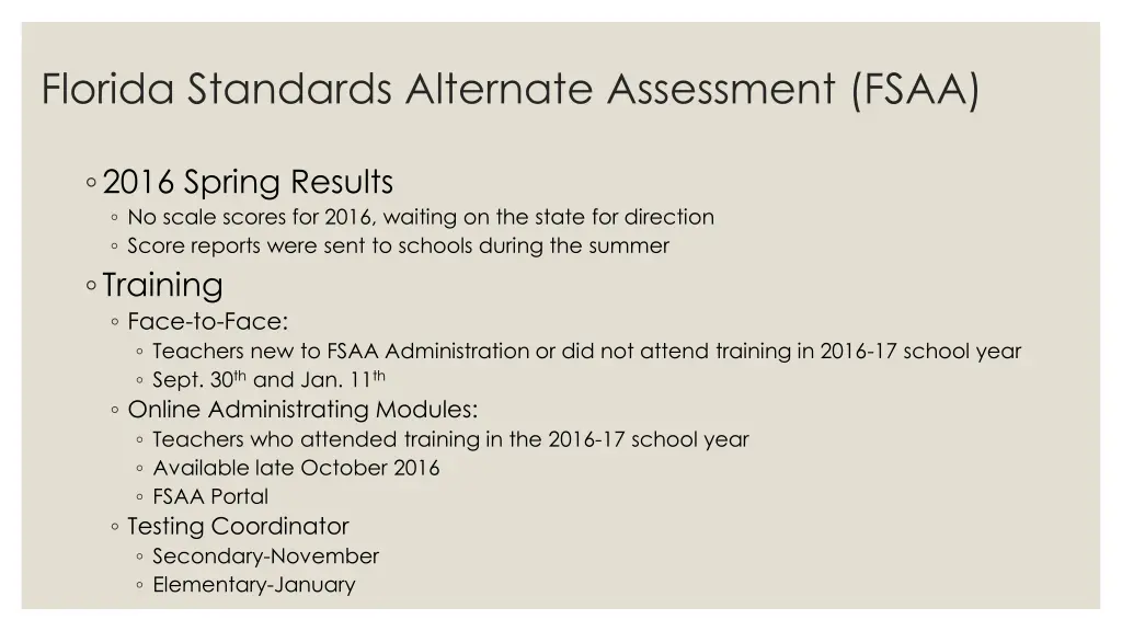 florida standards alternate assessment fsaa