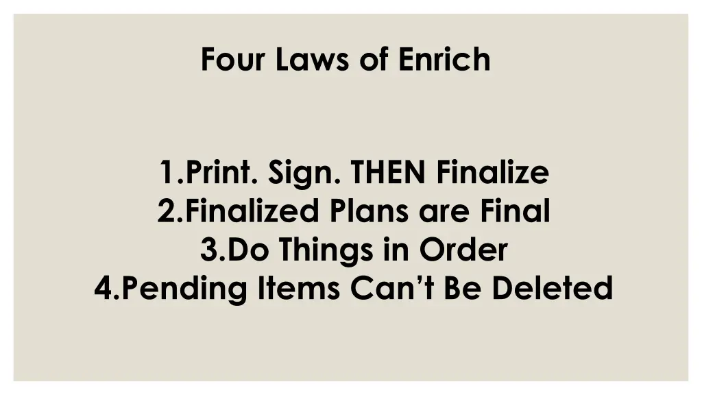 four laws of enrich