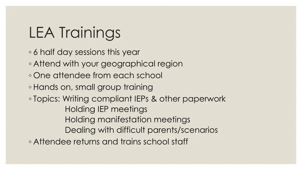 lea trainings