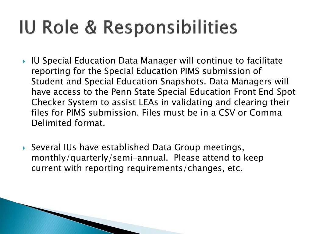 iu special education data manager will continue