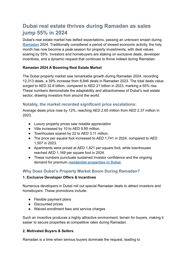 dubai real estate thrives during ramadan as sales