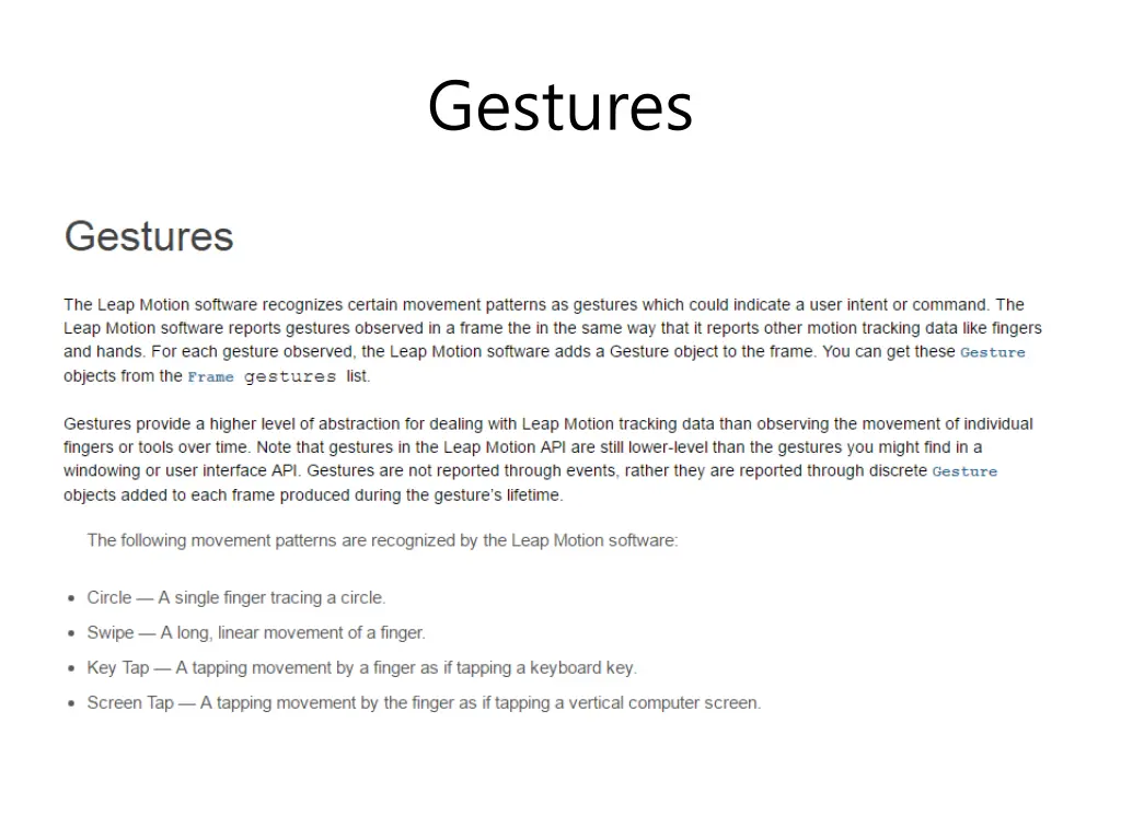 gestures