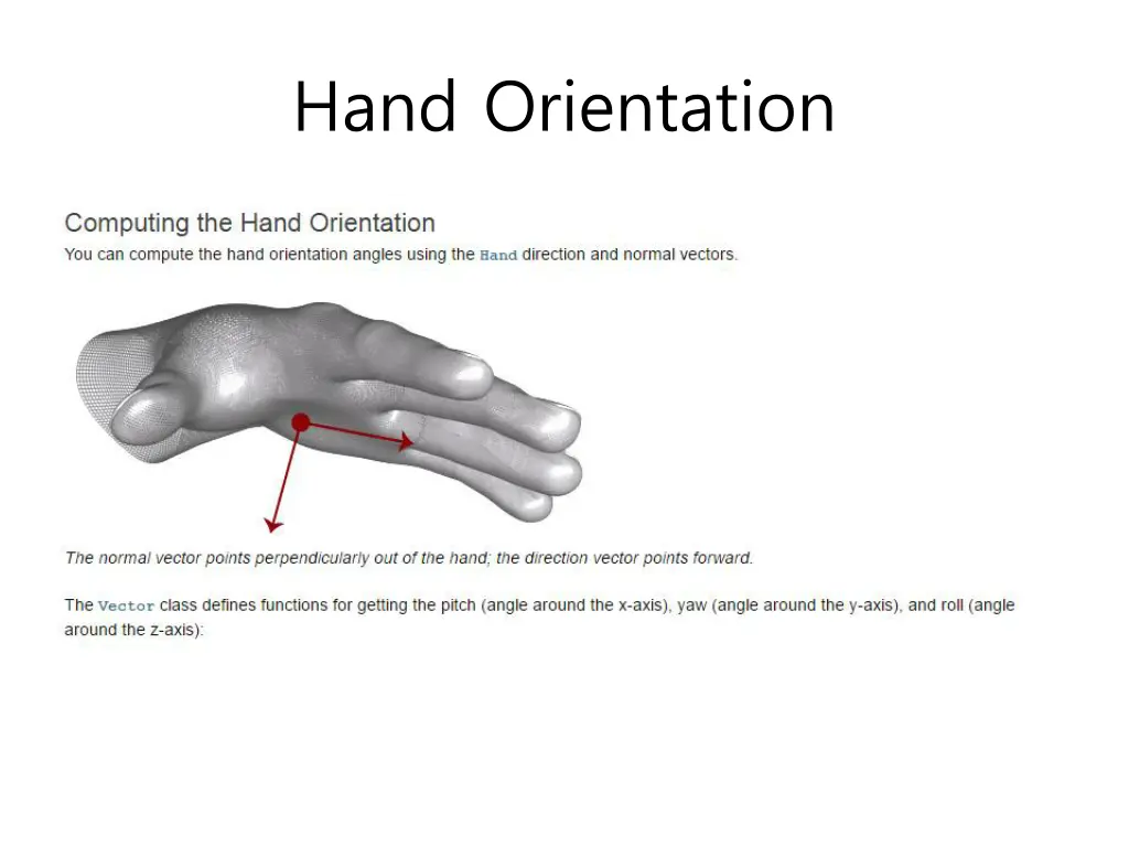 hand orientation