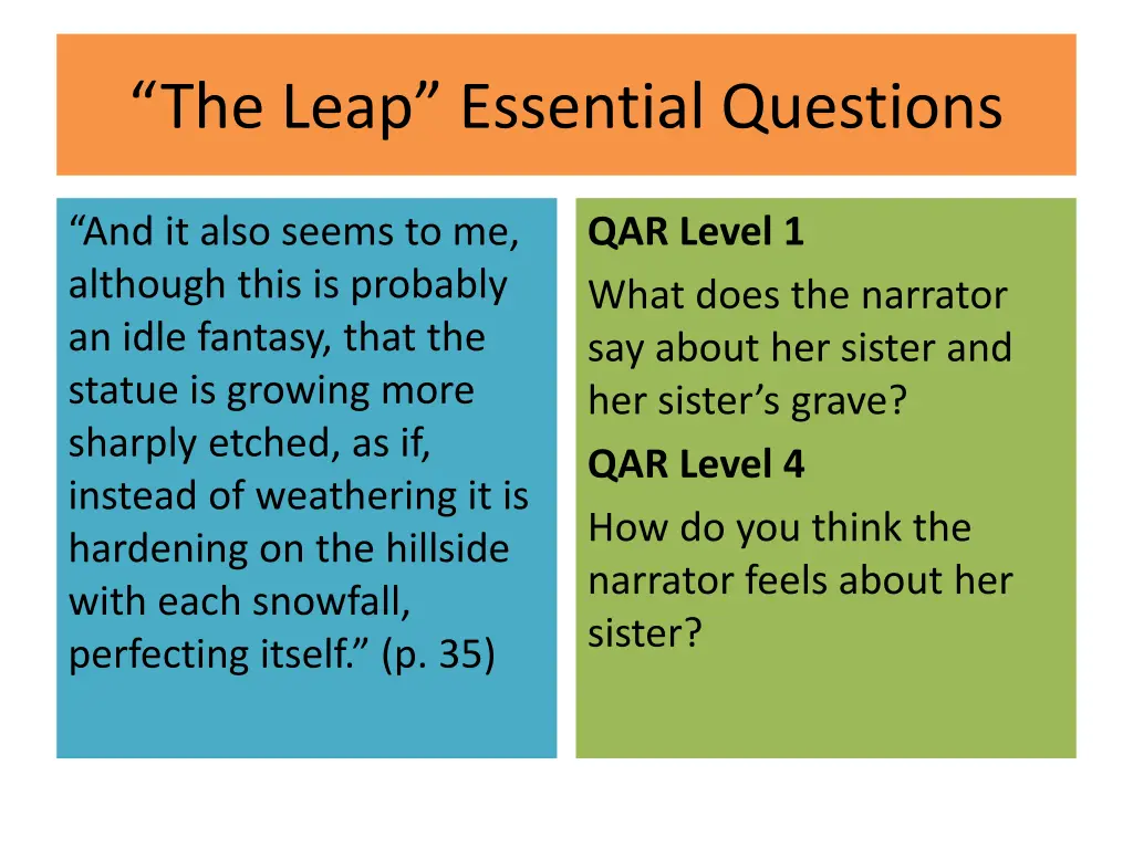 the leap essential questions 3