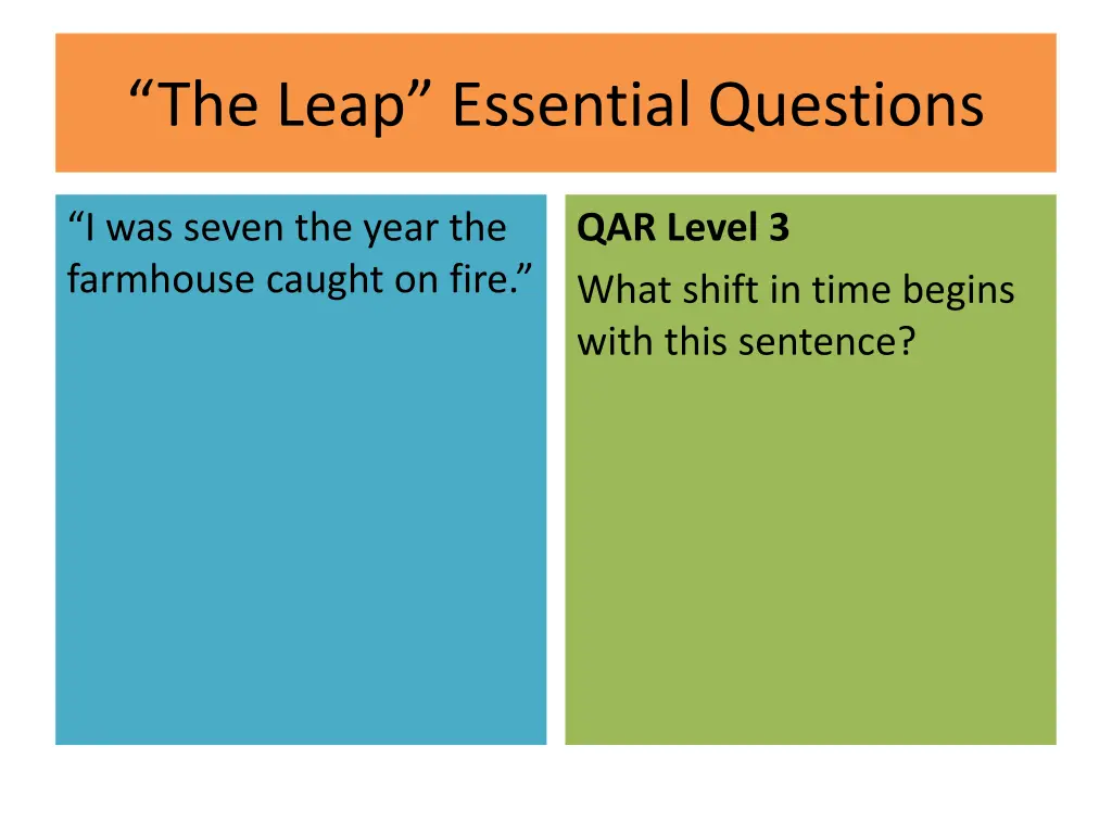 the leap essential questions 8