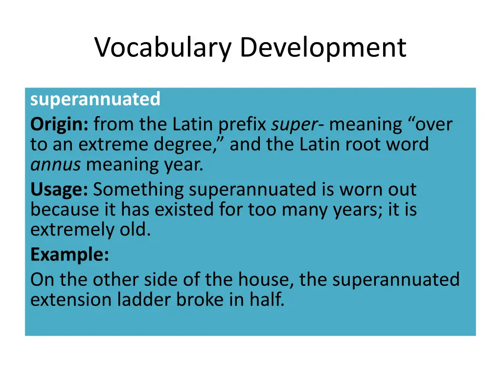vocabulary development
