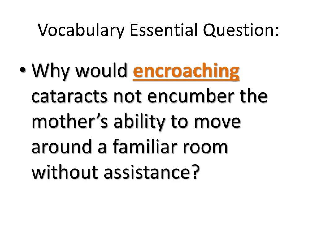 vocabulary essential question