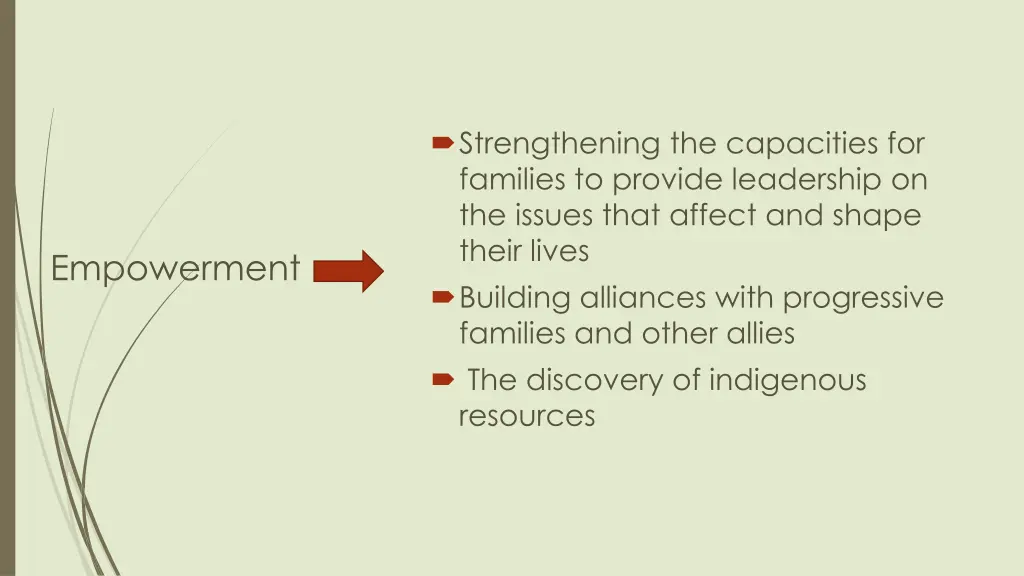 strengthening the capacities for families