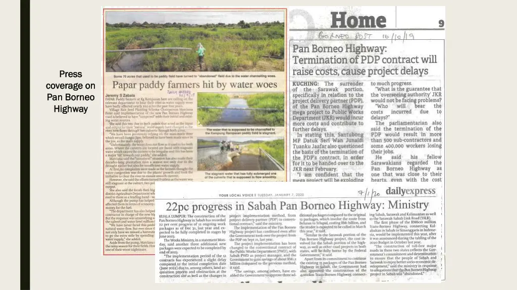 p press ress coverage on coverage on pan borneo