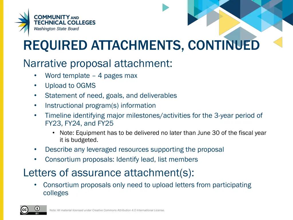 required attachments continued narrative proposal