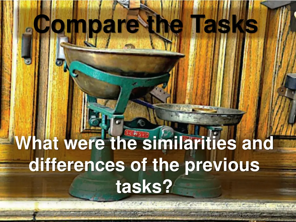 compare the tasks