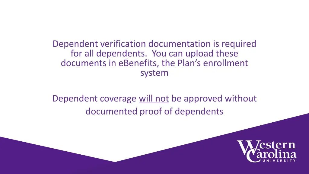 dependent verification documentation is required