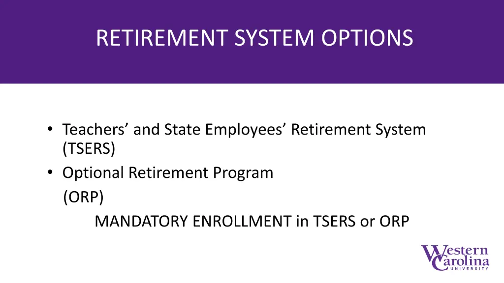 retirement system options