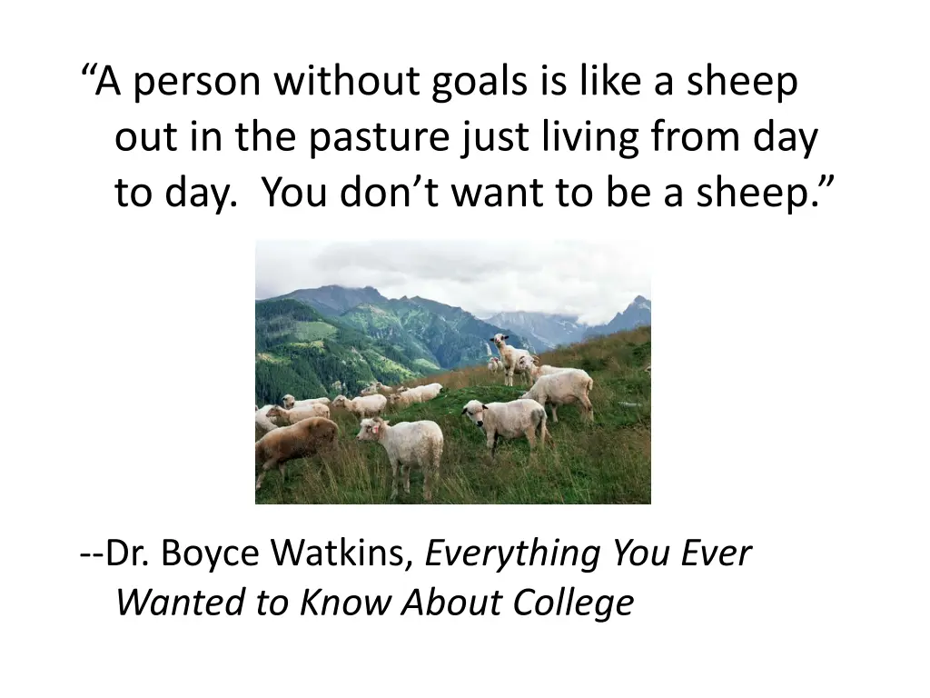 a person without goals is like a sheep