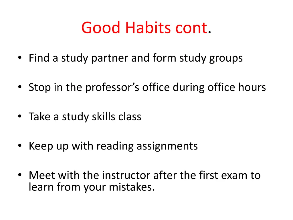 good habits cont