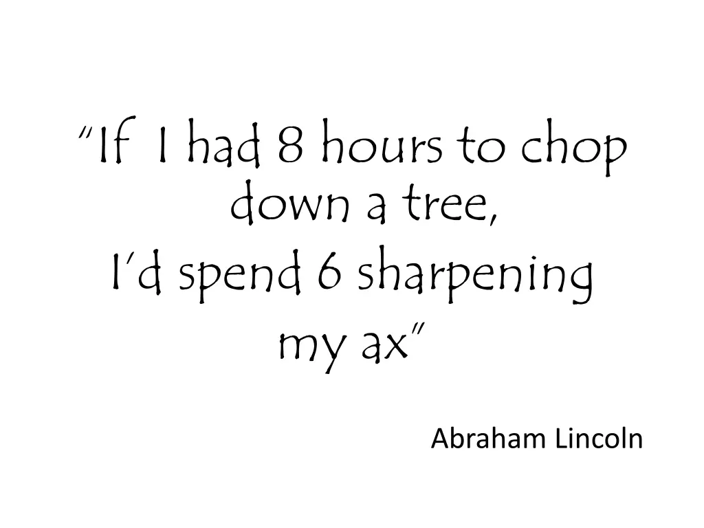 if i had 8 hours to chop down a tree i d spend
