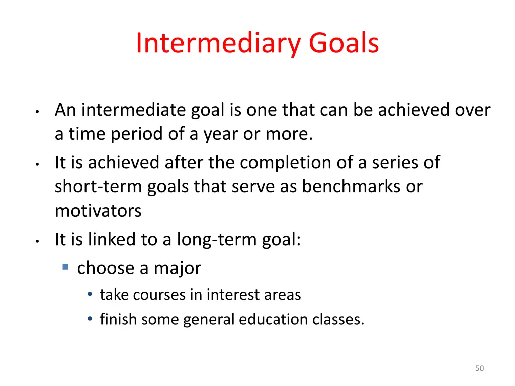 intermediary goals