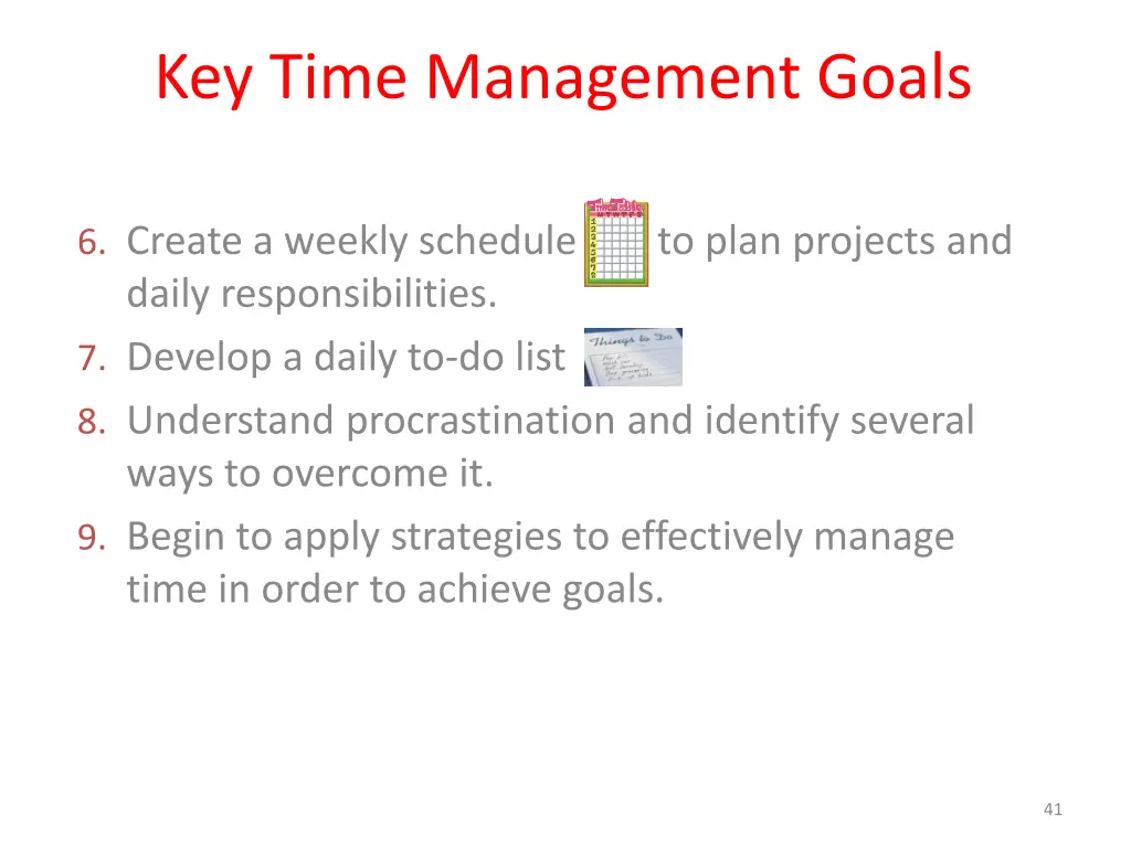 key time management goals 2