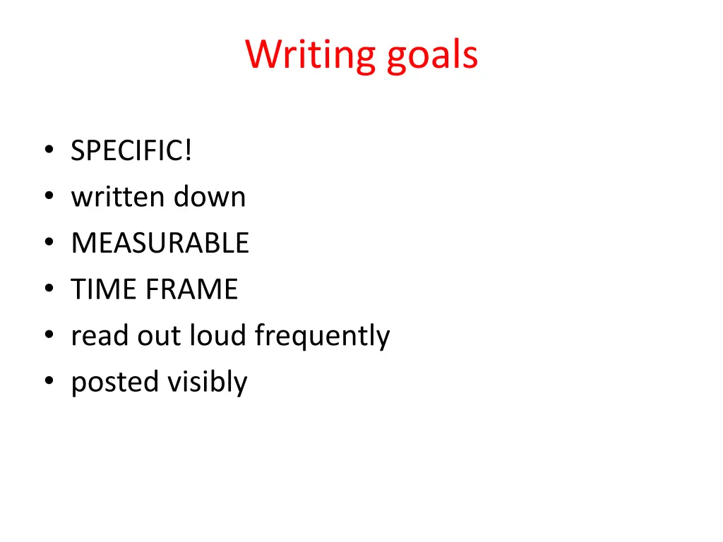 writing goals