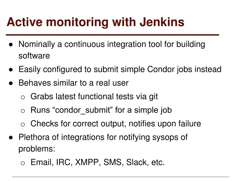 active monitoring with jenkins