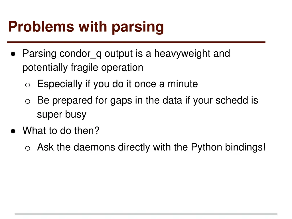 problems with parsing