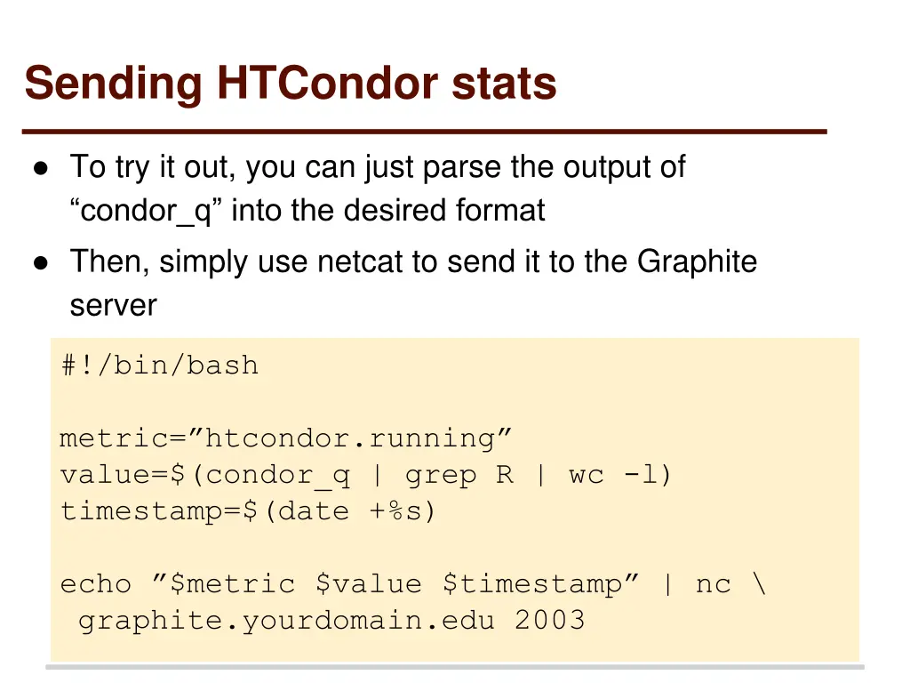 sending htcondor stats