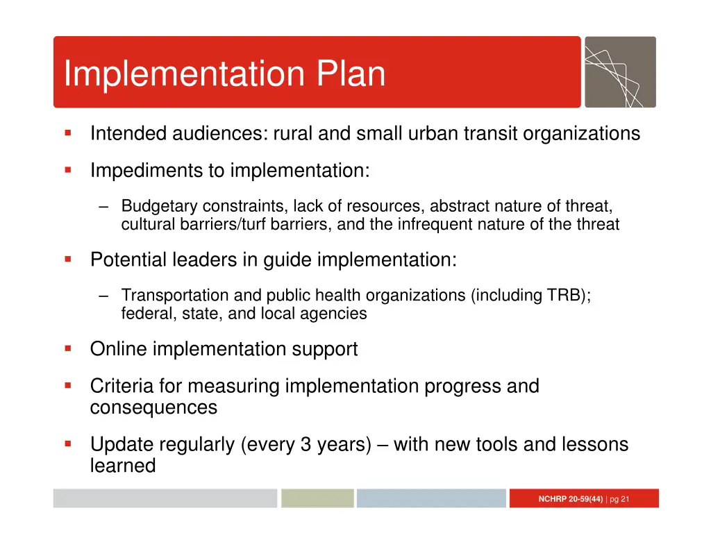 implementation plan