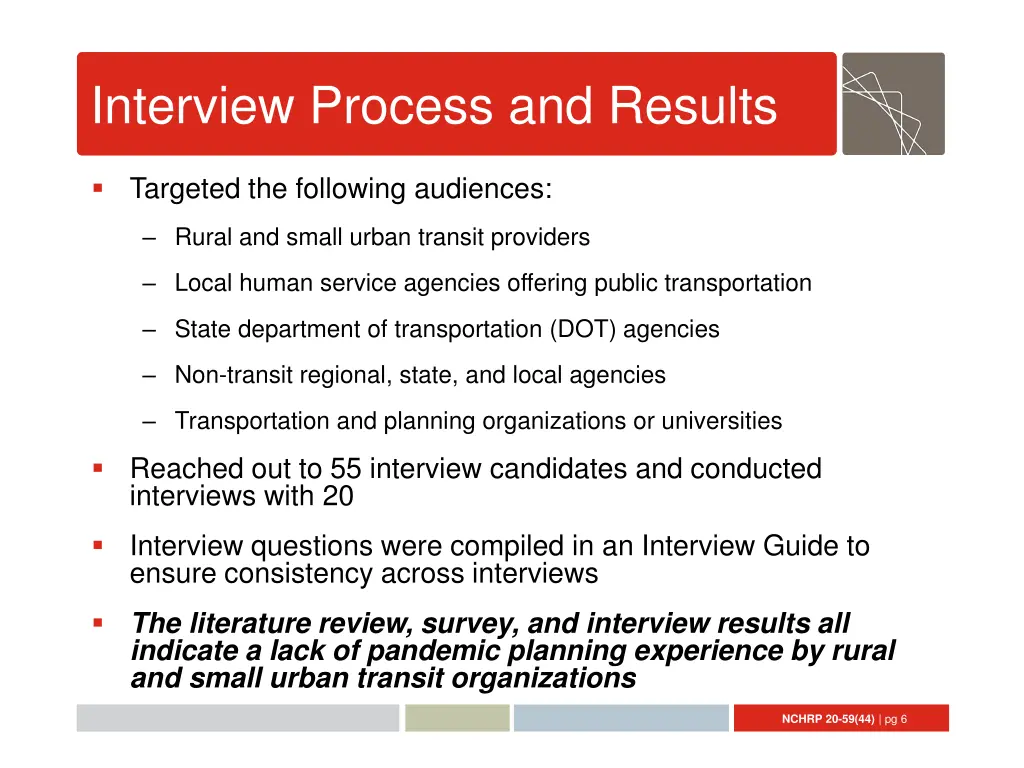 interview process and results