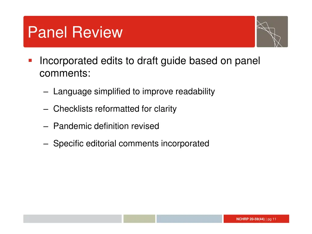panel review
