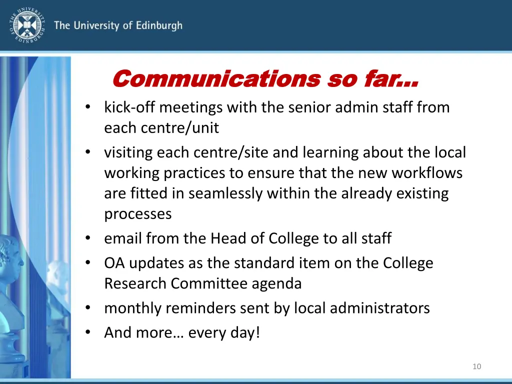 communications communications so far kick