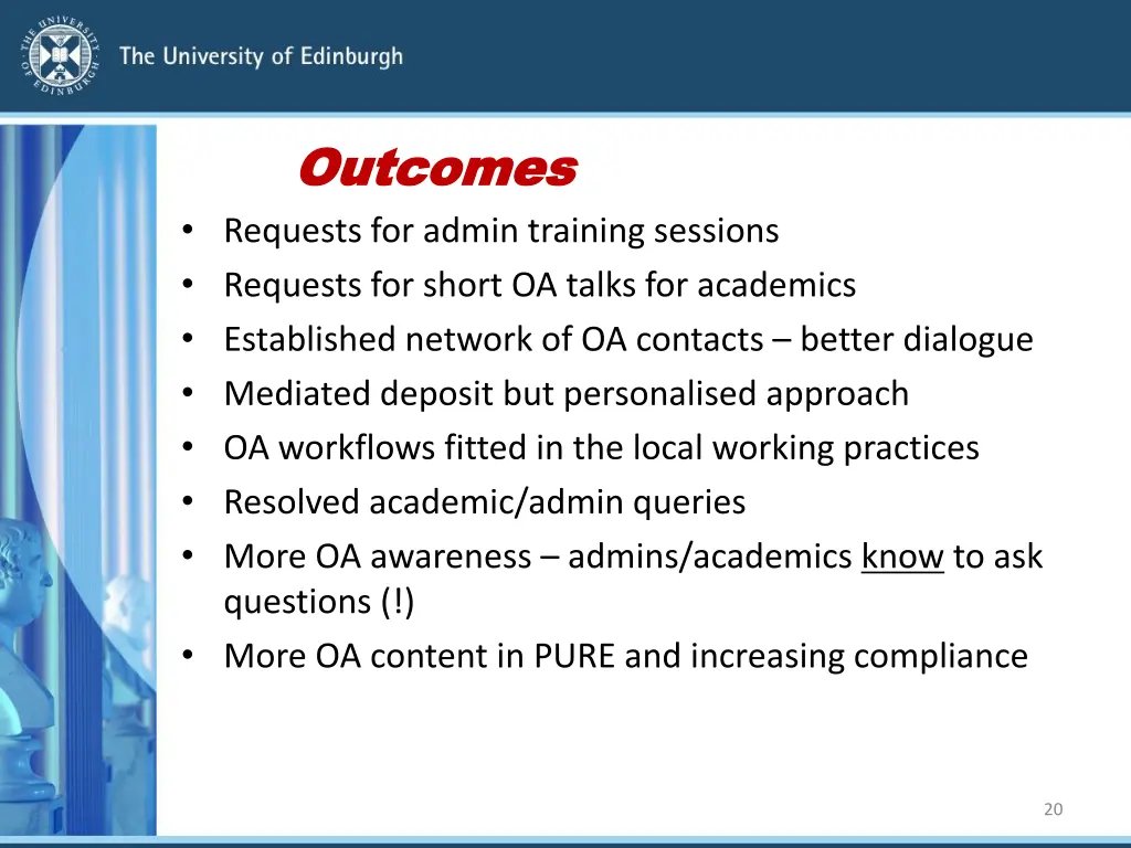 outcomes outcomes requests for admin training